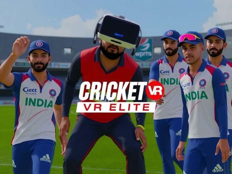 Cricket VR Elite Official Cover Cricket VR Elite Cover Image showing Indian players in VR setup